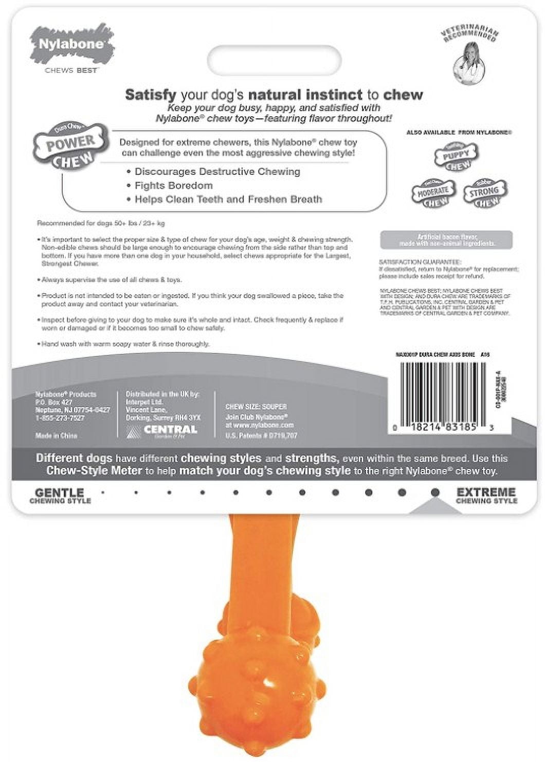 [Pack of 3] Nylabone Dura Chew Axis Dog Chew Bacon Flavor 1 count