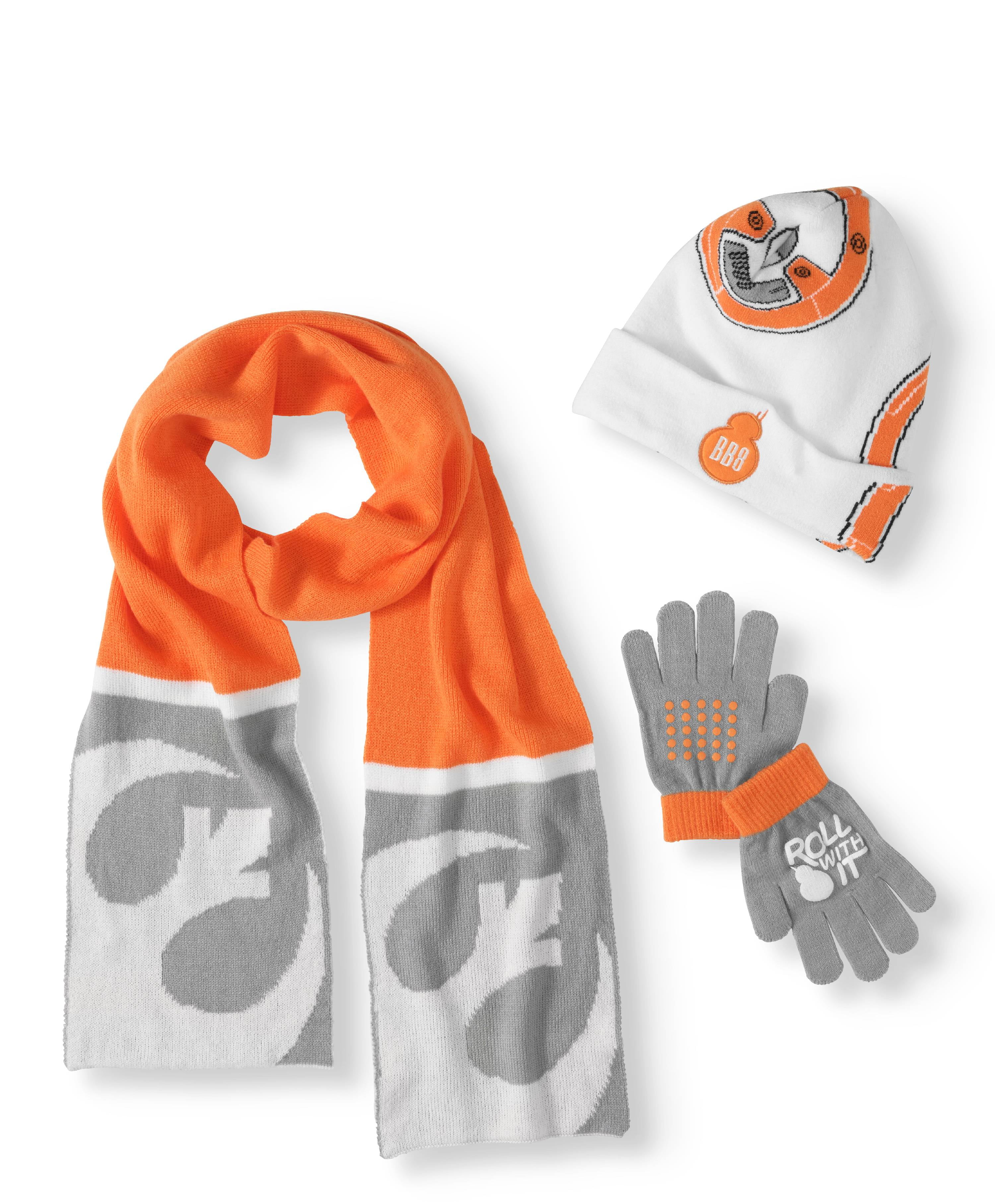 Star Wars Boy's BB8 Hat, Glove, and Scarf Set