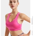 thumbnail image 4 of BYHONG Women's Solid Color Fashion Proof Running Back Yoga Vest High Strength No Underwire Push Up Sports Bra ﻿Bras for Women Pink L, 4 of 6