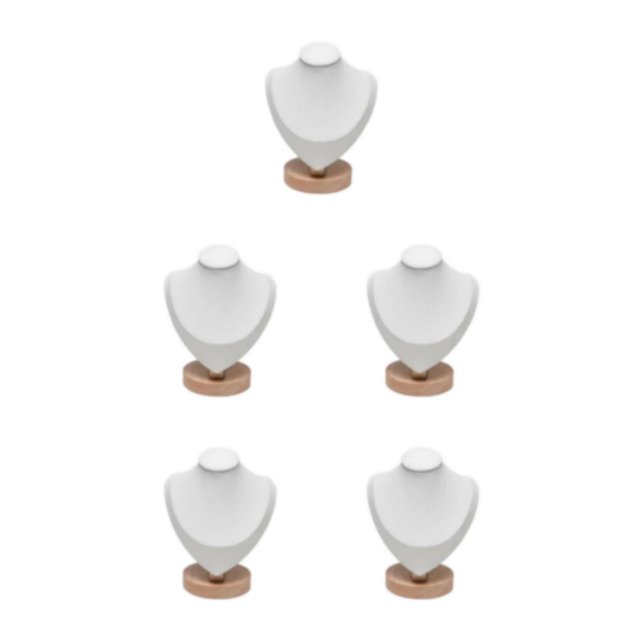 kurtrusly Necklace Display Bust Smooth Stable for store Showroom Retail Dresser S White 5Set