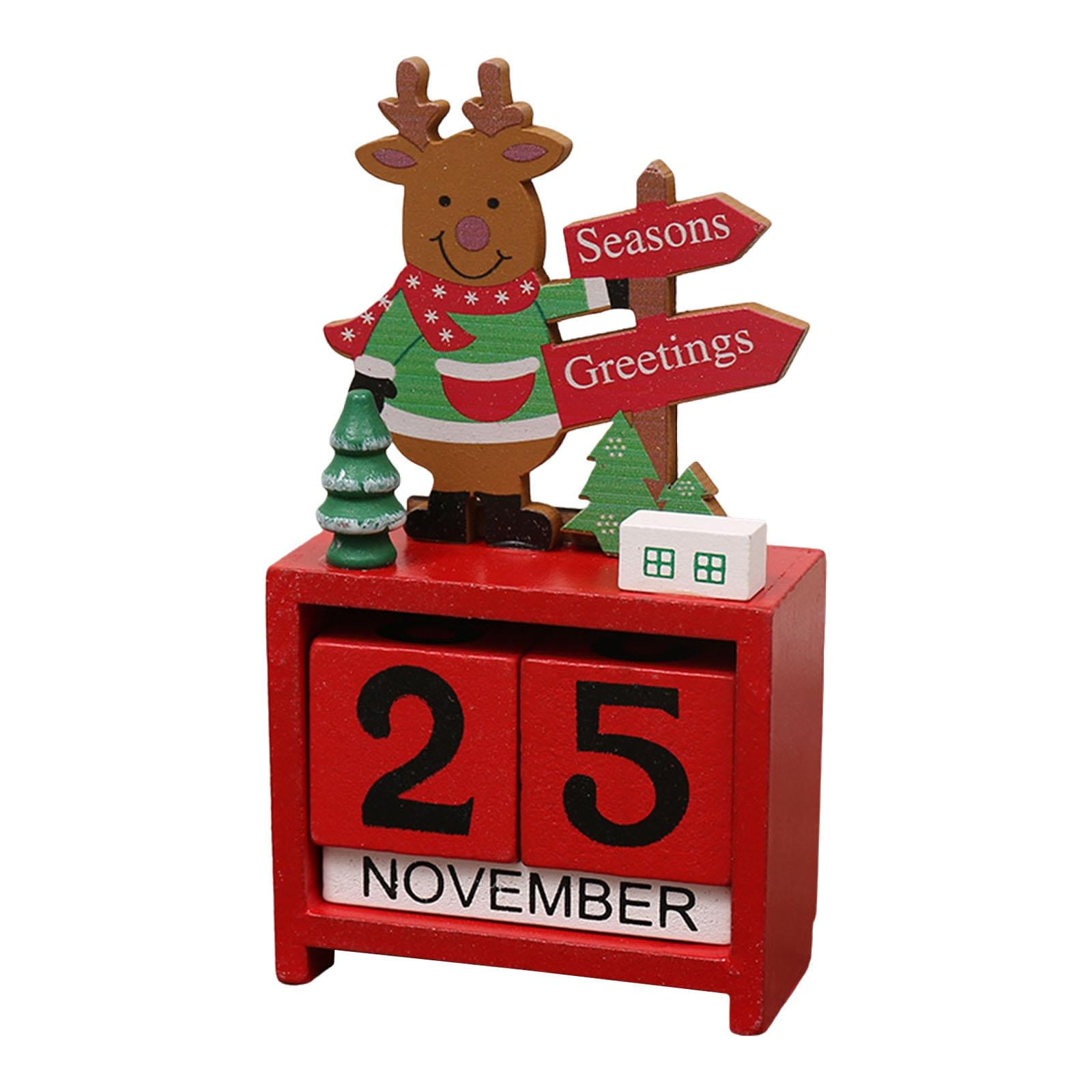 Calendario navideño con bloques de números Calendario divertido de mesa ...