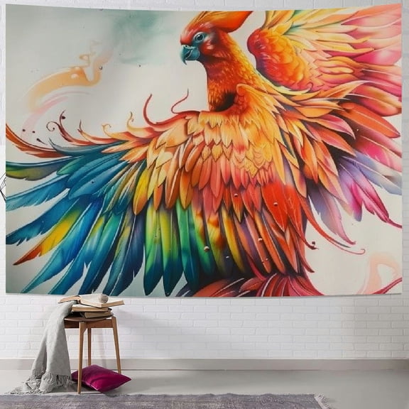 PRATYUS Large Tapestry Wall Hanging Decor Watercolor Fantasy Spectacular Aesthetic Phoenix Tapestry for Room Living Room Wall Decor Large Wall Art Tapestries 40x30inch