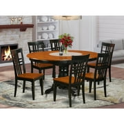 East West Furniture Avon 7-piece Wood Dining Table Set in Black/Cherry