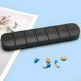thumbnail image 2 of Bdday Medicine Pill Organizer Portable Weekly 7 Compartments Single Box Long Strip Divided Storage Box Seven Days Independent Lid Box Pill Case, 2 of 6