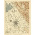 thumbnail image 3 of USGS 12x14 Black Modern Framed Museum Art Print Titled - San Jose California Quad - USGS 1899, 3 of 5