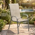 thumbnail image 6 of Pirecart 5-Piece Outdoor Patio Dining Set with 4 Textilene Chairs and Square Table, Brown, 6 of 15