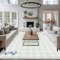 thumbnail image 3 of Large Area Rugs for Living Room Bedroom, Blue Spring Floral 8'x10' Rug Washable Carpet Runner Indoor Outdoor, Watercolor Teal Plaid Summer Botanical Non Slip Floor Mats Rug for Kitchen, Patio, 3 of 8