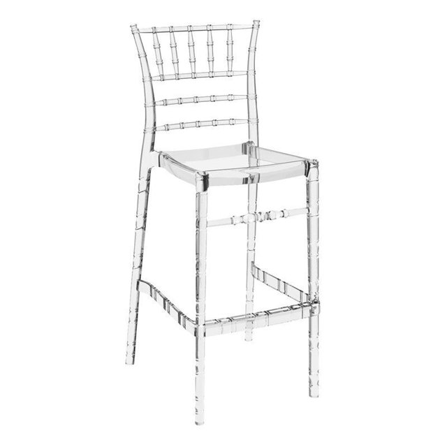 Compamia Tabouret de Bar Extérieur Chiavari - Ensemble de 1, Transparent Clair