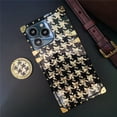 thumbnail image 1 of Funda de lujo con purpurina para iphone 14 PRO MAX 11 12 PRO X XR 8 14, funda cuadrada con patrón de pata de gallo a cuadros para iphone 13 PRO MAX Fivean unisex, 1 of 2