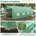 thumbnail image 5 of Outdoor Storage Shed Outsunny 20' x 10' x 7' Walk-in Tunnel Greenhouse with Zippered Mesh Door and 8 Mesh Windows, Gardening Plant Hot House with Galvanized Steel Hoops, Green,Small Storage Shed, 5 of 10