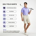 thumbnail image 5 of Pro X Gear Men's Premium Golf Polo – Silky Tech Nylon, Cooling, UV-Resistant, Quick-Dry Athletic Shirt for Golf, Tennis, and Casual Wear Lavender X-Large, 5 of 7