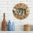 thumbnail image 7 of GZHJMY Cute Cat Peeking Through Cardboard Wall Clock, 10" Silent Non Ticking Round Clock, Oil Painting Easy to Read Clock for Living Room Bedroom Bathroom Home Decor Holiday Gifts, 7 of 7