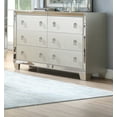 thumbnail image 2 of Esofastore Contemporary Bedroom Furniture Queen Size Bed 2x Nightstand Mirror Dresser Chest 6pcs Set Tufted HB FB Silver, 2 of 10