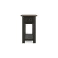 thumbnail image 3 of 24 Inch Side End Table, Black Wood Base, Power Socket and USB Chargers - Saltoro Sherpi, 3 of 5
