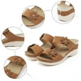 thumbnail image 4 of Ruyang Slippers For Women Casual Roman Shoes Flowers Fish Mouth Boho Wedge Sandals Pineapple Sandals for Women Size 9, 4 of 9