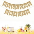 thumbnail image 6 of SHOWERORO Burlap Welcome Baby Banner 1Set Khaki Linen Heart Shape For Indoor And Outdoor Decoration Party Supplies, 6 of 8
