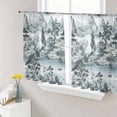 thumbnail image 4 of Sheer Curtains 54 Inches Long 2 Panels, Retro Garden Landscape Plant Mountain Rod Pocket Curtain Voile Draperies, Watercolor Chinese Style Light Filtering Window Treatment for Living Room, 4 of 8