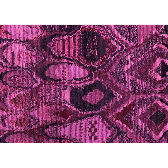 Ahgly Company Indoor Rectangle Abstract Pink Modern Area Rugs, 7' x 10'