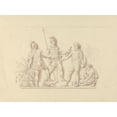 thumbnail image 2 of Edward Francis Burney 18x14 Black Ornate Wood Framed Double Matted Museum Art Print Titled - Putting Arms in Hands of the Indians, 2 of 5