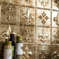 thumbnail image 2 of FASÄDE Fleur de Lis Decorative Vinyl 18in x 24in Backsplash Panel in Bermuda Bronze (5 Pack), 2 of 5