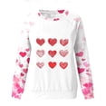 thumbnail image 5 of ClodeEU Women's Valentine's Day Love Heart Print Long Sleeve Round Neck Tops,Casual Trendy Loose T-Shirts Watermelon Red,Womens Plus L, 5 of 6