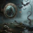 thumbnail image 6 of 1Pc Clearance Under $15 Porthole Wall Decoration Haunted Porthole For Bathroom, Resin Porthole Decor No Light D (E), 6 of 9