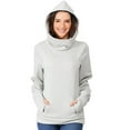 thumbnail image 5 of Ltctricy Women's Maternity Sweatshirts Long Sleeve Turtleneck Side Zip Pullover Hoodies Fall Winter Pregnancy Clothes with Pockets(Gray,X-Large), 5 of 7