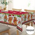 thumbnail image 2 of Christmas Gingerbread Candy Cane Tablecloth Winter Festive Party Decor Washable Santa Hat Xmas Table Cloths Dining Table Decor, 2 of 6