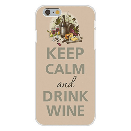 Apple iPhone 6+ (Plus) Custom Case White Plastic Snap On - Keep Calm and Drink Wine Bottle w/