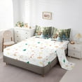 thumbnail image 5 of jejeloiu Cute Santa Claus Christmas Snowmen Kawaii Squirrel Queen Comforter Sheet Set, Reversible Lightweight Room Decor, 7pcs, 5 of 8