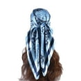 thumbnail image 2 of Outfmvch Floral Scarf,Silk Hijab Bandanas for Women Spring Summer Cashew Flower Pattern Printed Headscarf Hair Bandanas for Women Hair Coverings for Women Sky Blue One Size, 2 of 3