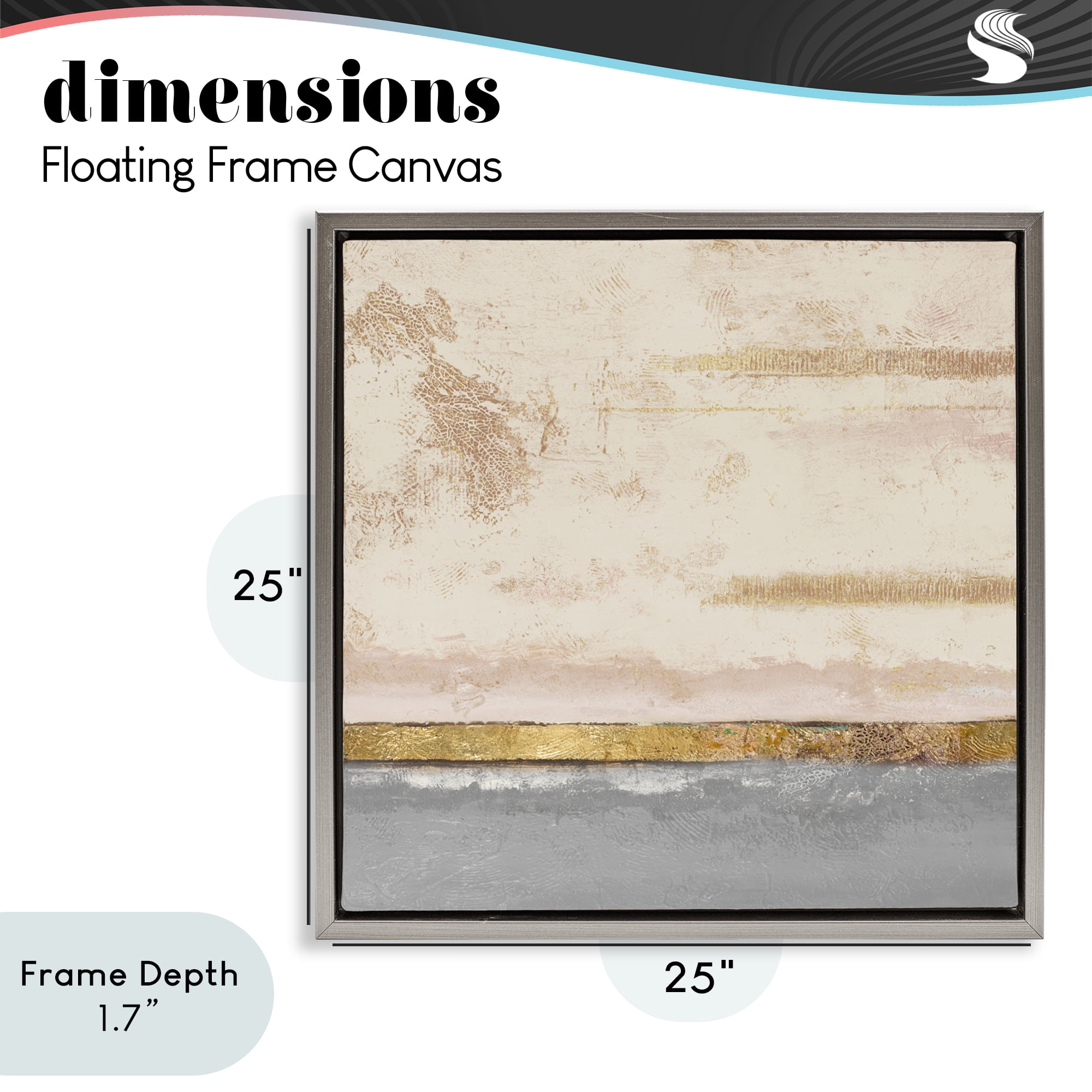 Stupell Industries Soft Sea Abstract Gray Framed Floater Canvas Wall Art, design by Patricia Pinto