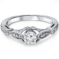 thumbnail image 2 of Silvago Jewel Opulent 1 Ct Round Cut Diamond Birthday Rings - Lab Created Simulated Diamond - 14K White Gold Plated - Ideal for Engagement & Anniversary Gifts - Stunning Prong Setting for Women's, 2 of 3