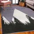 thumbnail image 3 of Adventure Decorative Rug, Forest Halftone Effect Hipster Typography Camping in Mountains, Quality Carpet for Bedroom Dorm and Living Room, 6 Sizes, Pale Eggplant, by Ambesonne, 3 of 4