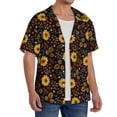 thumbnail image 2 of Naloa Fall Daisy Leaf Men's Loose Fit Cuban Collar Short-Sleeve Shirt, Hawaiian Shirts, Mens Shirts Casual for Everyday Wear Outings-4X-Large, 2 of 5