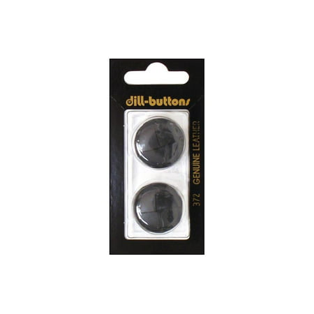 Dill Buttons 23mm 2pc Shank Leather Black