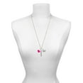 thumbnail image 3 of Delight Jewelry Silvertone Hot Pink Heart with Nurse Hat Always My Mother Bar Zoe Necklace, 3 of 4