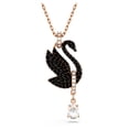 thumbnail image 1 of Collar con colgante de cisne de Swarovski con cristales negros en oro rosa, 1 of 6