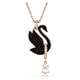 thumbnail image 1 of Collar con colgante de cisne de Swarovski con cristales negros en oro rosa, 1 of 6