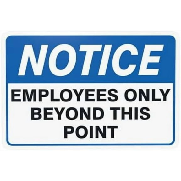 Employees Only Sign, Employees Only Beyond This Point Warning Sign, Do Not Enter Metal Signs for Home Business Outdoor Indoor Street Wall Caution Custom Decor 12 x 8 Inch