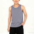 thumbnail image 2 of HAiming Boys Tank Tops Athletic Sleeveless Comfy Tee Workout Kids Summer Tops Loose Casual Solid Color Scoop Neck T Shirts, 2 of 8