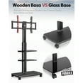 thumbnail image 7 of Floor TV Stand For Tvs up To 65”， Black & Modern Mobile TV Stand on Wheels, Wooden Base, 7 of 7