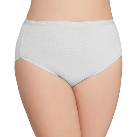 

Women s Bali FF62 Full-Cut-Fit Stretch Cotton Hi-Cut Brief Panty (Grey Sky Heather 7)