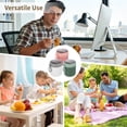 thumbnail image 6 of 6 Pcs Insulated Food Container Set with Folding Spoon, 17.9 oz Soup Thermal Cup, Stainless Steel Food Jar with Handle, Hot and Cold Food Container for School Office Picnic, Green, White, Pink, 6 of 6