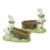 Pack of 2 Sweet Delights Ceramic Bunny Rabbit w/Wagon Easter Figures 14"