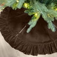 thumbnail image 4 of Christmas Tree Skirt with Velvet Fabric and Bow Design, Decorative Tree Cover for Holiday Home Party, Festive Seasonal Christmas Decoration 1Pc, 4 of 8