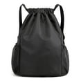thumbnail image 1 of Mochila con cordón, bolsa de cuerdas, bolsa de gimnasio ligera, mochila deportiva, negra, 1 of 5