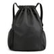 thumbnail image 1 of Mochila con cordón, bolsa de cuerdas, bolsa de gimnasio ligera, mochila deportiva, negra, 1 of 5