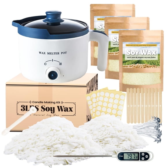 Kit para Hacer Velas KQU Cera de Soya 1.36 kg con Derretidor Eléctrico