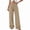 Khaki, variant on Stralyhd Wide Leg Women's Jeans Elastic Waist Low Rise Denim Pants Spring Summer Casual Jean Baggy Lightweight Straight Palazzo Pants White S